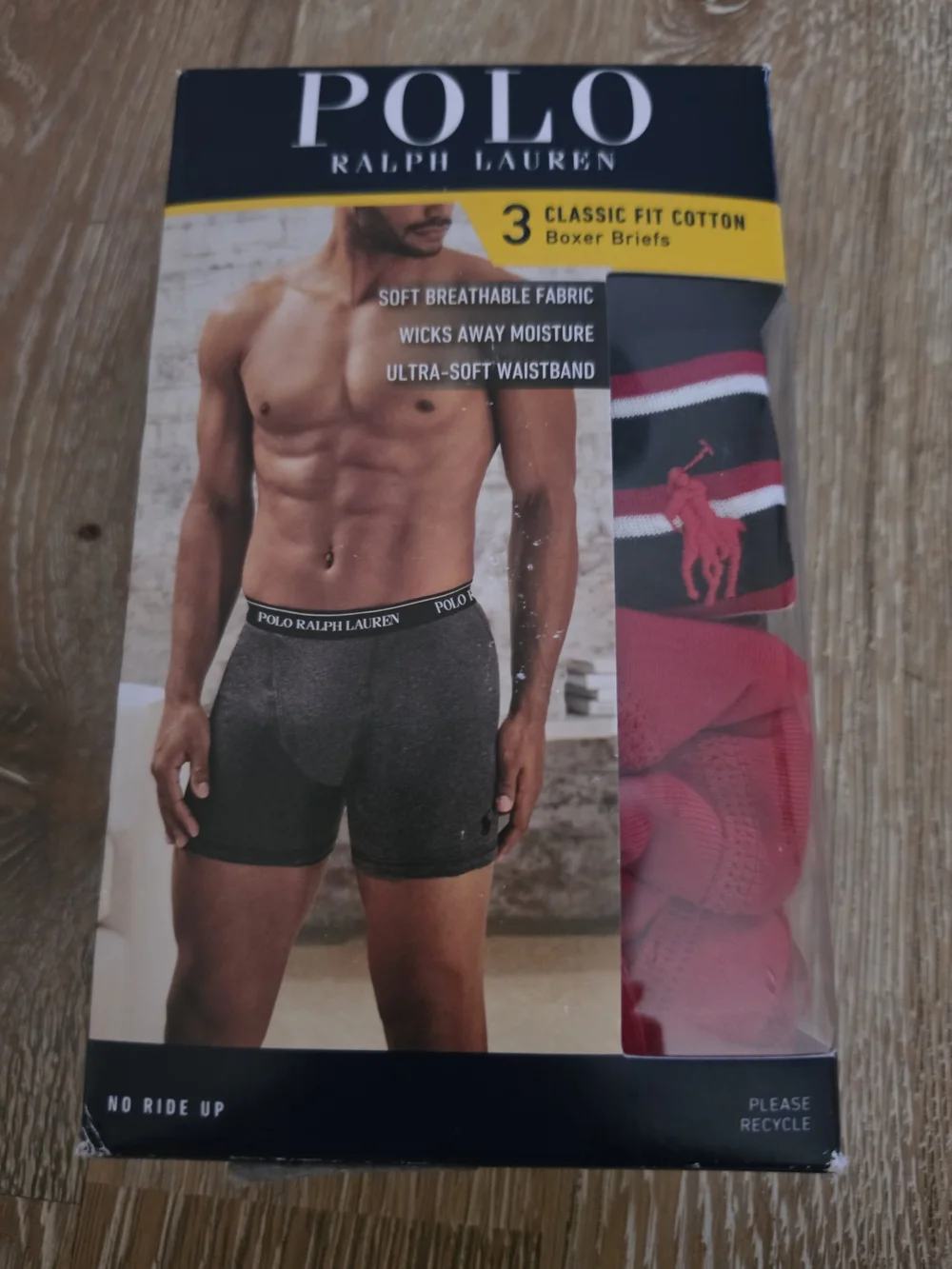 POLO RALPH LAUREN 3 Pack Classic Fit Cotton Boxer Briefs Multicolor With Logo